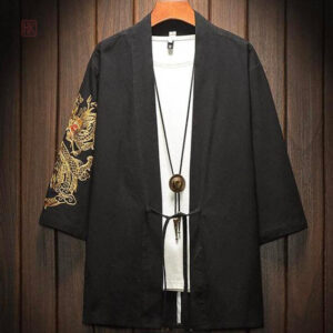Veste kimono avec design inspiré des samouraïs