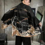 Veste Kimono Satin Loup pour homme