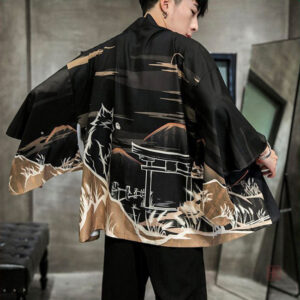Veste Kimono Satin Loup pour homme