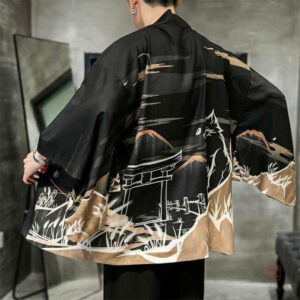 Veste kimono en satin avec design moderne