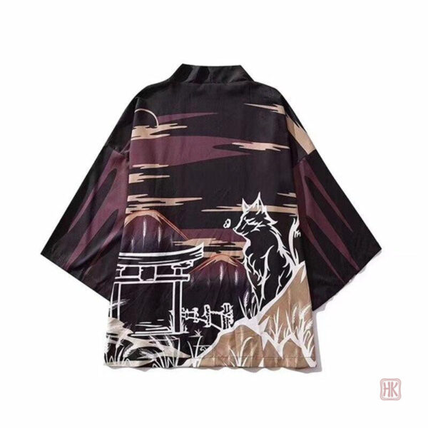 Veste satin homme avec motif unique de loup