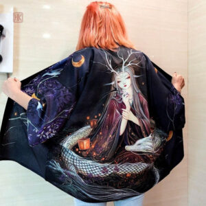 Kimono femme au design sirène et dragon