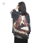 Kimono avec motifs sirène et dragon pour soirée