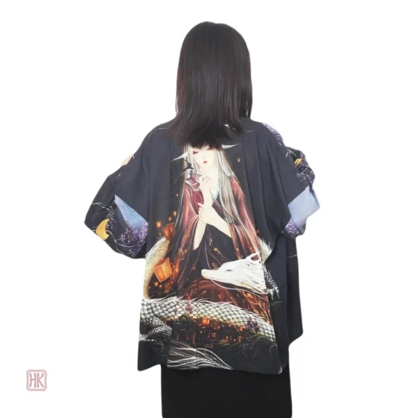Veste kimono féminine avec impression originale