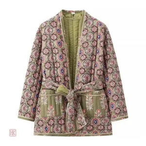 Veste Kimono Chic avec Détails Matelassés