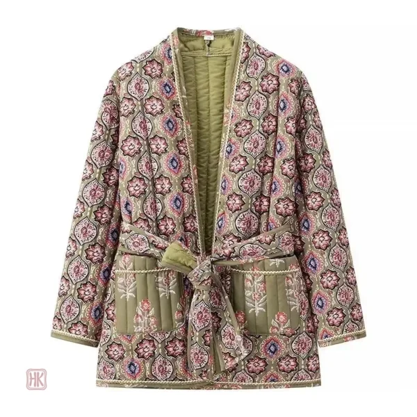 Veste Kimono Chic avec Détails Matelassés