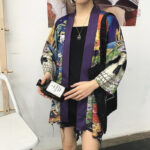 Kimono femme, design tête de mort, parfait pour un outfit original