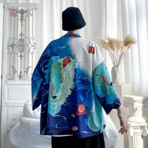 Veste Kimono Tigre Turquoise pour homme