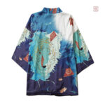 Kimono homme avec motif tigre en turquoise