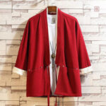 Veste homme type kimono avec coupe classique