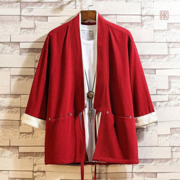 Veste homme type kimono avec coupe classique
