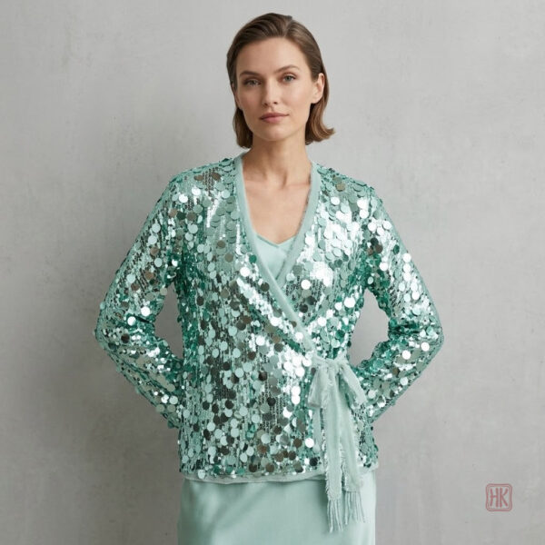 Veste légère à paillettes pour un look élégant