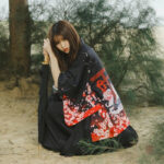 Kimono féminin inspiré du yukata, parfait pour l'été