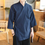 Veste Kimono Longue Bleu pour homme