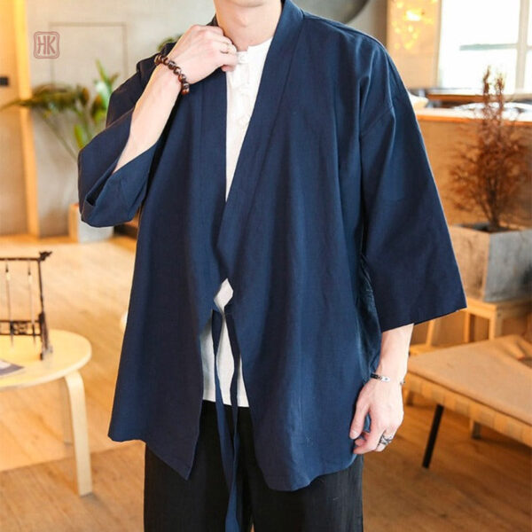 Kimono élégant en bleu pour style décontracté