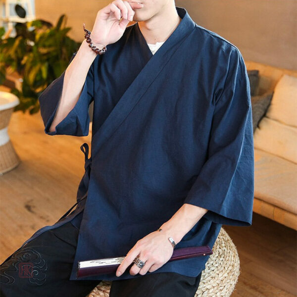 Veste longue bleue, parfaite pour toutes les saisons