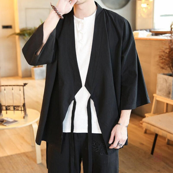 Veste longue homme en noir, idéal pour toutes occasions