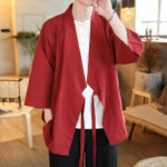Veste Kimono Rouge pour Homme