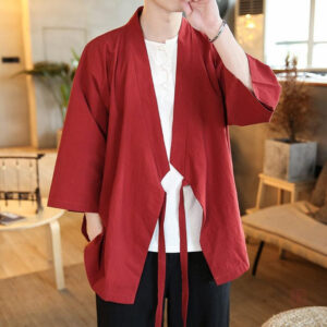 Veste Kimono Rouge pour Homme