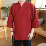 Kimono homme rouge, design élégant et moderne
