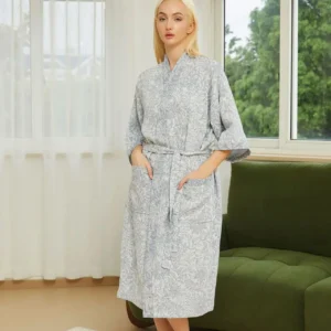 Veste Kimono Femme Longue Turquoise