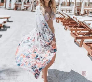 Veste d'été femme à imprimé floral exotique