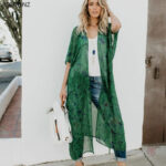 Veste kimono verte pour femme