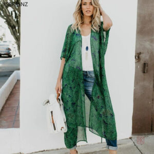 Veste kimono verte pour femme