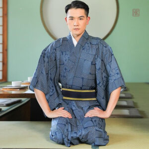 Yukata à motifs japonais pour homme, style traditionnel