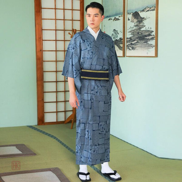 Yukata léger pour homme, motifs inspirés du Japon
