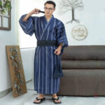 Yukata homme à rayures, style kimono confortable