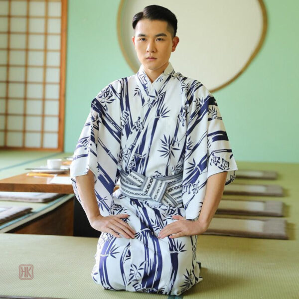 Kimono homme en blanc, élégant et confortable
