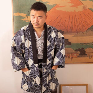 Yukata en coton pour homme, style kimono confortable