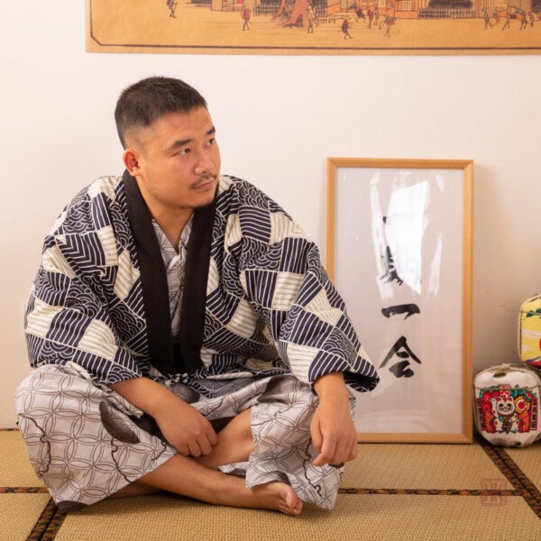 Pyjama kimono homme en coton, idéal pour la détente