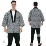 Yukata court homme en tissu léger, style kimono