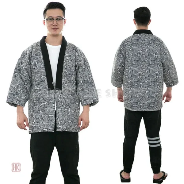 yukata-homme-court-1 Yukata court homme en tissu léger, style kimono