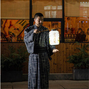 Pyjama kimono homme, style samouraï, tissu léger