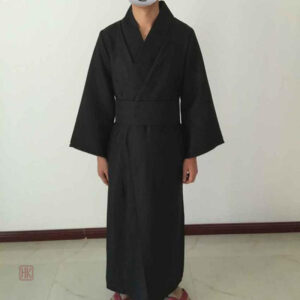Yukata noir pour homme, style kimono élégant et confortable