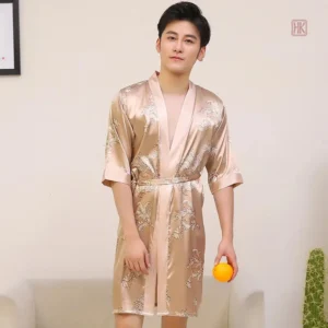 Kimono traditionnel pour homme, style yukata élégant